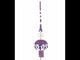 Dimensional Jeweled Purple Chandelier on White Blown Glass Christmas Tree Topper 11 Inches