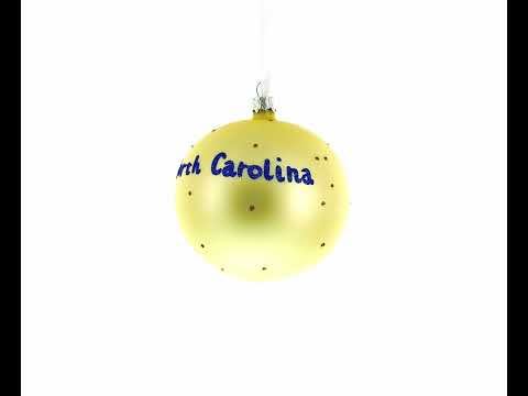 North Carolina State, USA Glass Ball Christmas Ornament 4 Inches