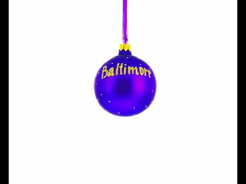 Baltimore, Maryland, USA Glass Christmas Ornament 3.25 Inches