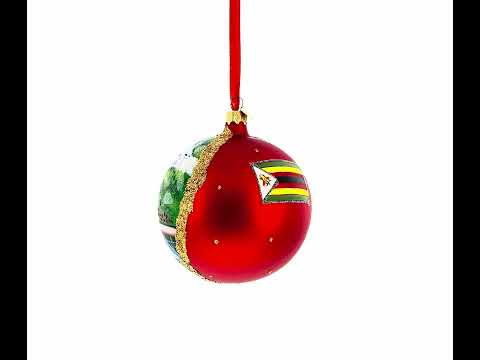 Adorno navideño con bola de cristal de las Cataratas Victoria, República de Zimbabwe, 4 pulgadas