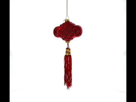 Elegant Chinese Knot Tassel New Year Decoration - Blown Glass Christmas Ornament