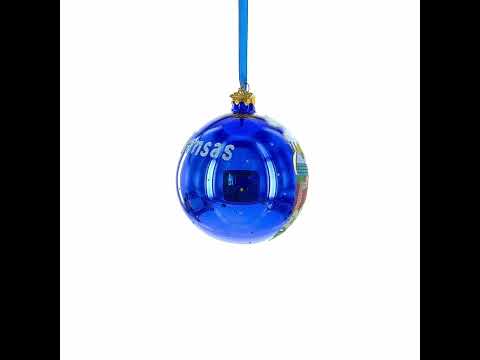 Urban Kansas City, Kansas, USA Cityscape Hand-Painted Glass Ball Christmas Ornament 4 Inches