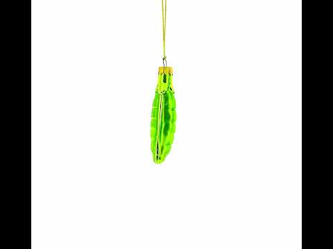 Green Peas Mini Glass Christmas Ornament