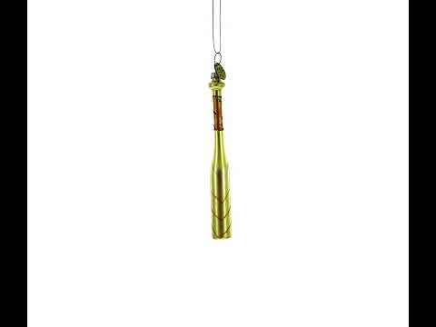 Classic Baseball Bat Blown Glass Christmas Ornament