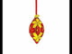 Golden Flowers Pointed Teardrop Finial Glass Christmas Ornament