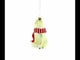 Arctic Fox with Scarf Blown Glass Christmas Ornament