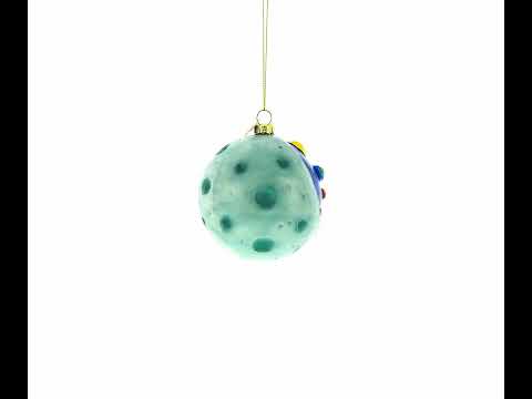 Astronaut in Space Blown Glass Christmas Ornament