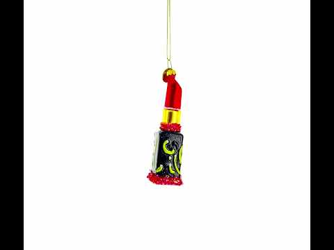 Red Lipstick Blown Glass Christmas Ornament