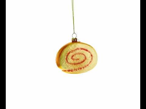 Cake Roll Blown Glass Christmas Ornament