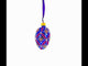 Cobalt Blue with Pink and Yellow Floral Pattern Mini Glass Egg Ornament 2.9 Inches