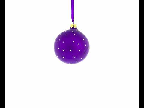 Adorno navideño de 3,25 pulgadas con bailarina de ballet sobre bola de cristal soplado color morado