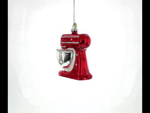 Retro Stand Kitchen Mixer Blown Glass Christmas Ornament