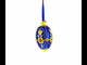 Golden Eagle on Blue Glass Egg Christmas Ornament 4 Inches