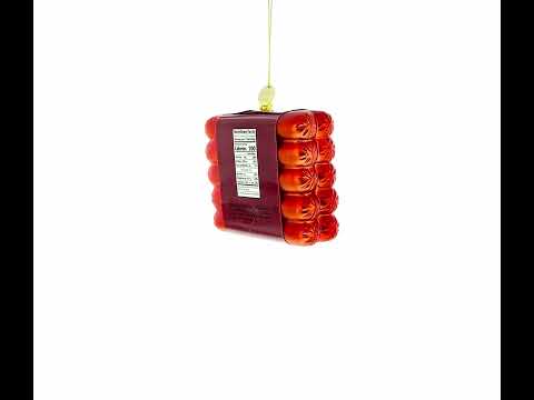 Smoked Bratwurst Blown Glass Christmas Ornament