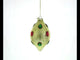 Green and Red Rhombus Blown Glass Christmas Ornament Adorned with Jewelry