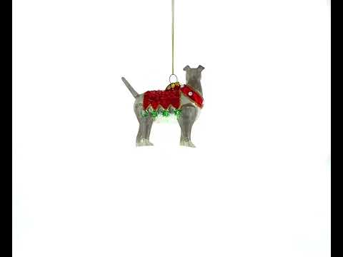 Charming Irish Terrier Blown Glass Christmas Ornament