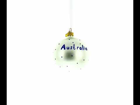 Orgullo australiano: adorno navideño con bola de vidrio soplado con bandera australiana de 3,25 pulgadas