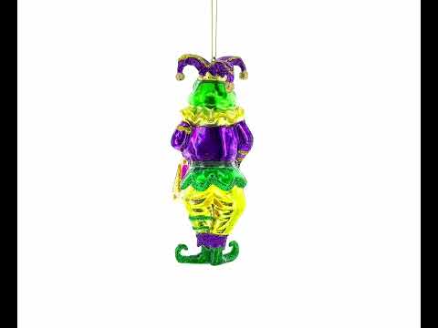 Frog Jester Blown Glass Christmas Ornament