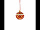 Diamond Trellis on Red Glass Ball Christmas Ornament 3.25 Inches