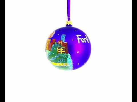 Fort Worth, Texas, USA Glass Ball Christmas Ornament 4 Inches