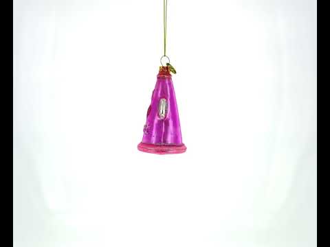 Pink Megaphone Blown Glass Christmas Ornament