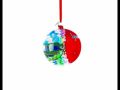 Iguazu Falls, Brazil and Argentina Glass Ball Christmas Ornament 4 Inches