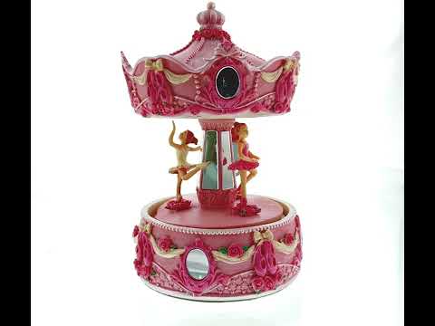 Pink Ballerina Carousel Rotating Musical Figurine