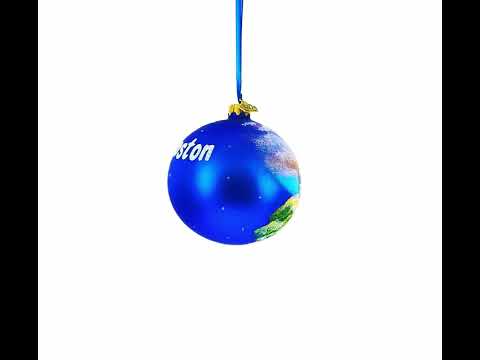 Boston, Massachusetts, USA Glass Ball Christmas Ornament 4 Inches