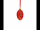 Red Paisley Glass Egg Christmas Ornament 4 Inches