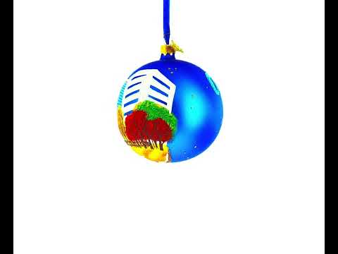 Omaha, Nebraska, USA Glass Ball Christmas Ornament 4 Inches