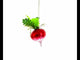 Vibrant Radish Blown Glass Christmas Ornament