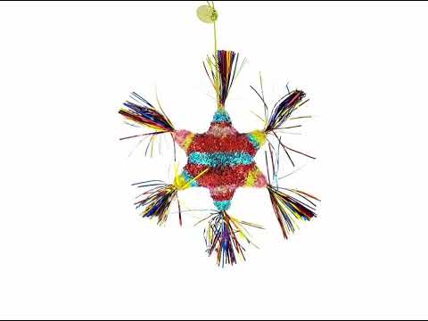 Adorno navideño de vidrio soplado con forma de estrella de piñata