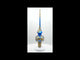 Dimensional Diamond Stars on Blue and Gold Mouth Blown Glass Christmas Tree Topper 11 Inches