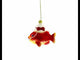 Grandma Fish in Santa Hat Blown Glass Christmas Ornament