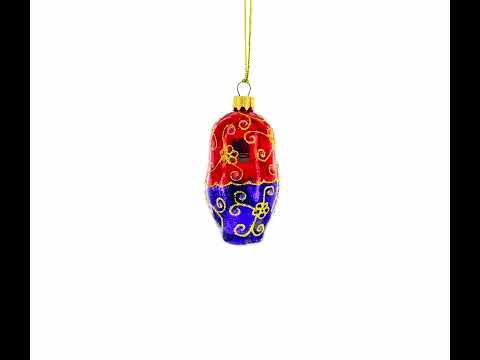 Nesting Doll Mini Glass Christmas Ornament