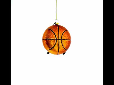 Slam Dunk Basketball Player Blown Glass Christmas Ornament