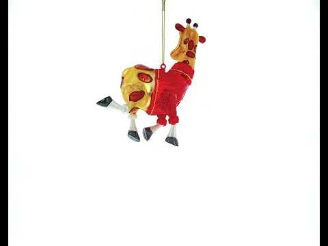 Statuesque Stylish Giraffe Blown Glass Christmas Ornament