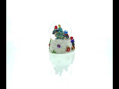 Penguins' Festive Tree Celebration Snow Water Globe