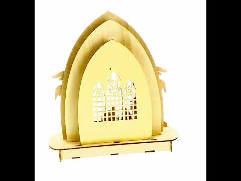 Wooden Nativity Scene Set with LED Lights 11 Inches