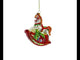 Caballo balancín tradicional con regalos - Adorno navideño de vidrio soplado