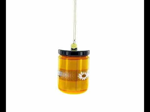 Honey Jar Blown Glass Christmas Ornament