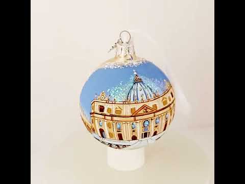 Adorno navideño con bola de cristal de la basílica papal de San Pedro, Vaticano