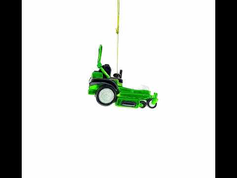 Riding Lawn Mower Blown Glass Christmas Ornament