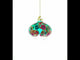 Teal Paisley Onion Shape Finial Glass Christmas Ornament