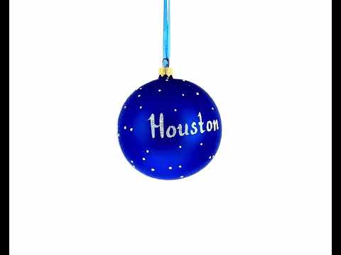 Adorno navideño con bola de cristal de Houston, Texas, 4 pulgadas