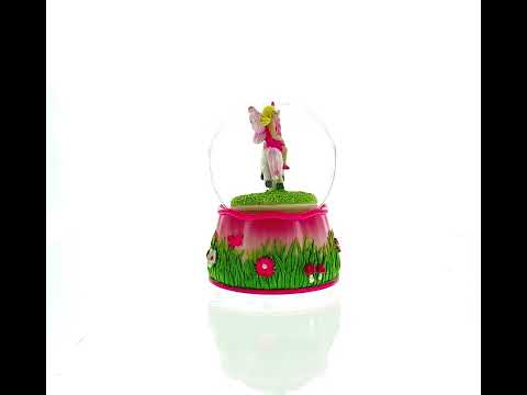 Unicorn Carousel with Fairy Musical Water Snow Globe