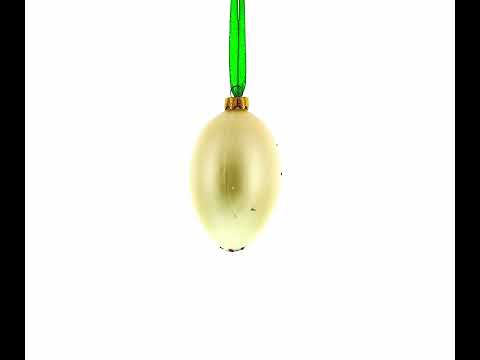 Louis-Francois Designer Jeweled Arabesque Glass Egg Christmas Ornament 4 Inches