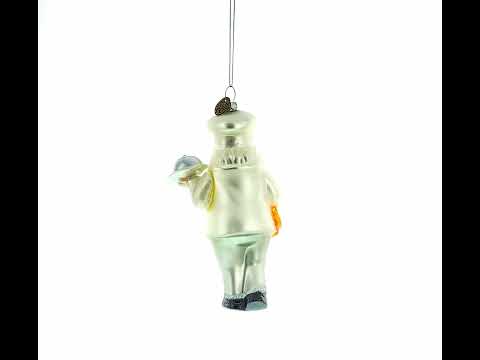 Chef Santa Blown Glass Christmas Ornament