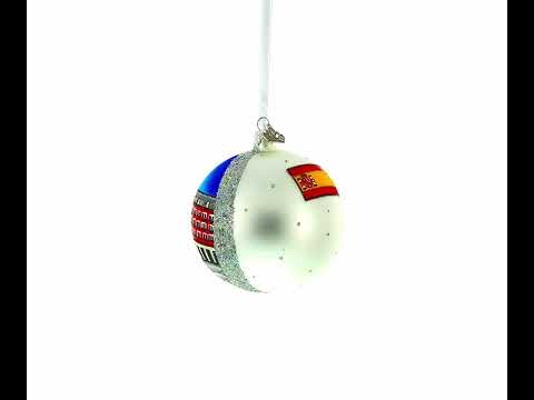 Plaza Mayor, Madrid, Spain Glass Ball Christmas Ornament 4 Inches