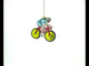 Cycling Sportsman on Bicycle Blown Glass Christmas Ornament